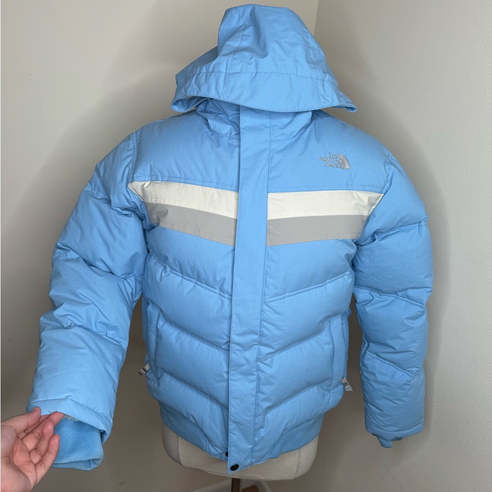 Blue North Face 550 puffer jacket